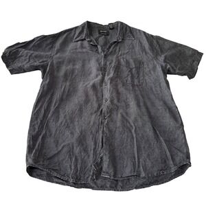 Murano Authentic Irish Linen Shirt Mens XXL Green Windowpane Short Sleeve Button